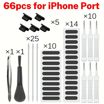 Universal Dust Removal Cleaner Tool Kit Phone Charging Port Cleaner Smartphone Speaker Covers for AirPods, MacBook Earbuds