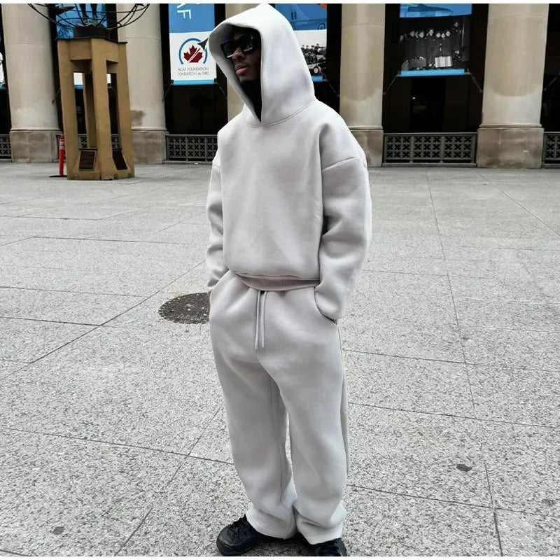 2026 Spring Summer Unisex High Street Hoodie & Sweatpants Matching Set Outfit Clothing