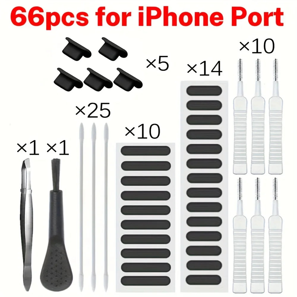 Universal Dust Removal Cleaner Tool Kit Phone Charging Port Cleaner Smartphone Speaker Covers for AirPods, MacBook Earbuds